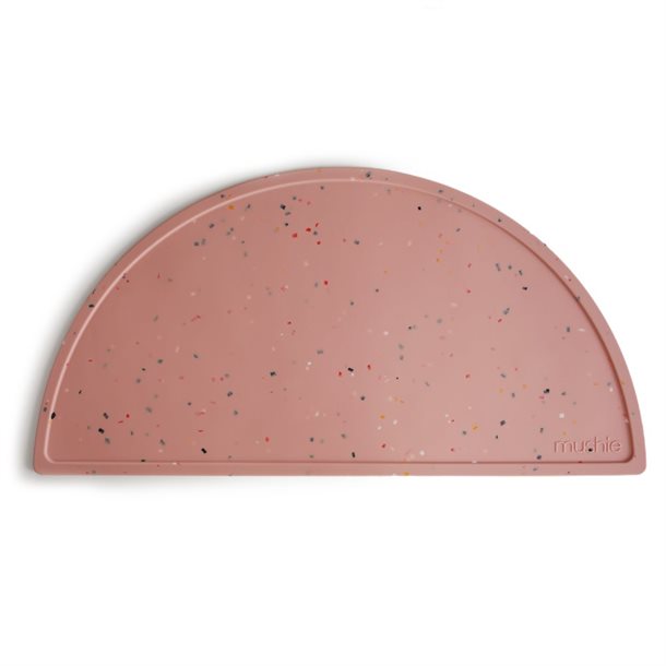Mushie Silikone dækkeserviet - Powder Pink Confetti