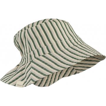 Liewood - Sander solhat vendbar //Stripe: Garden Green/sandy/dove blue