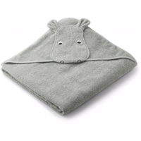 Liewood - Augusta børnehåndklæde med hætte - Hippo dove blue