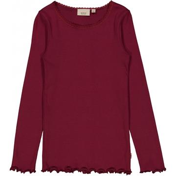 Wheat - Rib T-shirt Lace LS // Red Plum