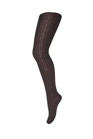 MP Denmark - Merino uld rib strømpebukser // Dark brown 