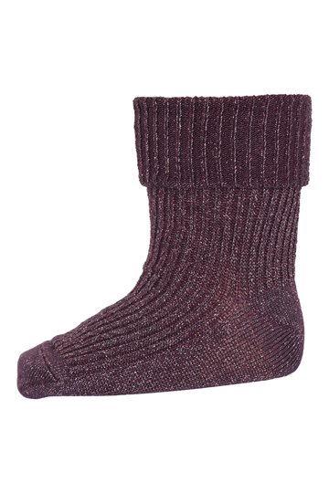 MP Denmark - Ida glitter babystrømpe // Dark grape