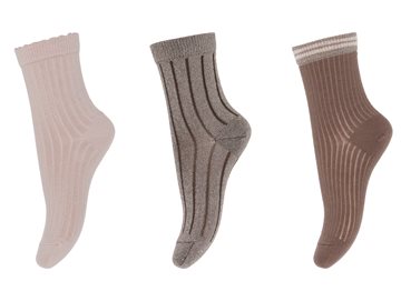MP Denmark - Abby ankelstrømper Multi - 3 pack // Multi brown