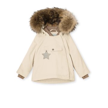 Mini A Ture - Wang Fleece Winterjacket With Fur - Angora Cream
