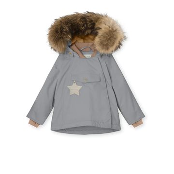 Mini A Ture - Wang Fleece Winterjacket With Fur - Monument Blue