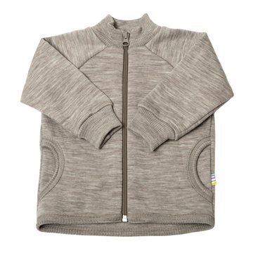 Joha - Merino uld cardigan m. lynlås - Sesam Melange
