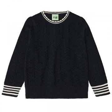 Fub - ZigZag Blouse - dark navy