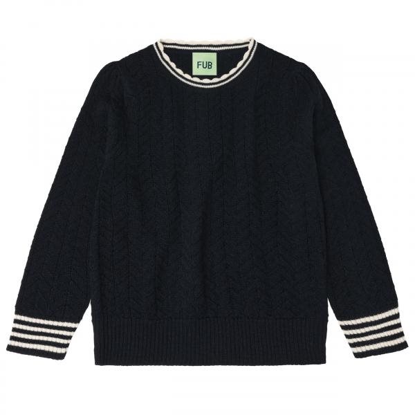 Fub - ZigZag Blouse - dark navy