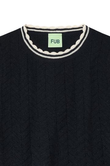 Fub - ZigZag Blouse - dark navy