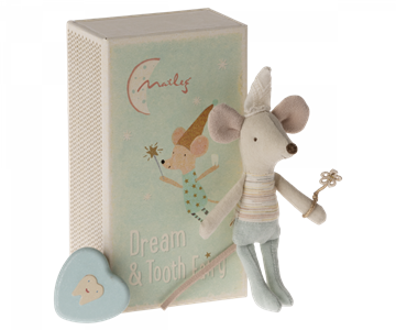 Maileg - Tooth fairy mouse, Little brother in matchbox