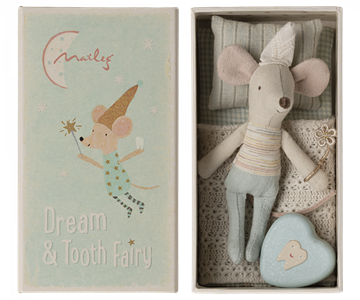 Maileg - Tooth fairy mouse, Little brother in matchbox