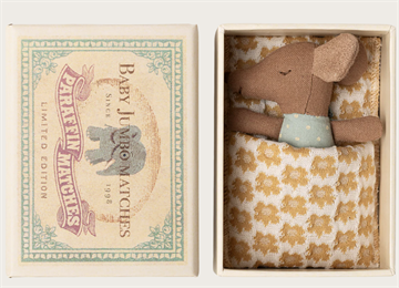 Sleepy wakey baby mouse in matchbox - Blue