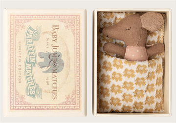 Sleepy wakey baby mouse in matchbox - Rose