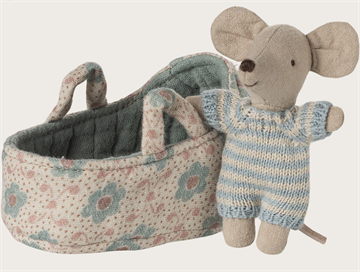 Baby mouse in carry cot - Blue
