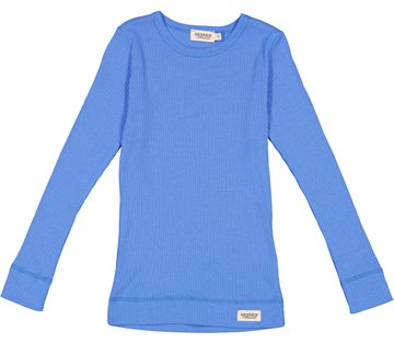 MarMar - MarMar Plain Tee LS Modal med knapper - Vivid Blue