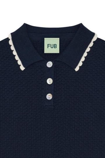 Fub - Pique Oversize Polo - dark navy