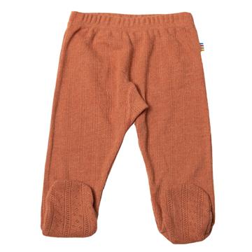 Joha - leggings med fødder i uld -& silke - brandt orange