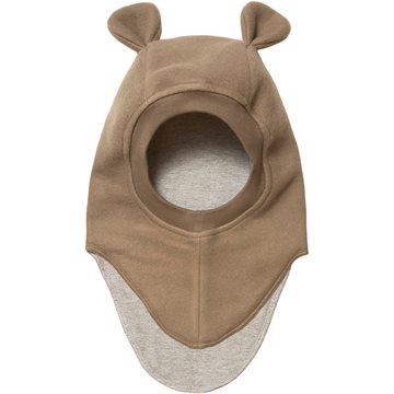 Huttelihut - Balaclava w. ears Cot Fleece - Nougat