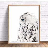 Plakat A4 hvid ugle White Owl