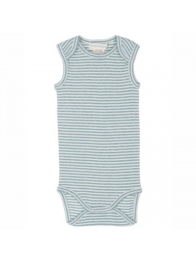 Serendipity -  Baby Tank Stripe - Lake/Off White