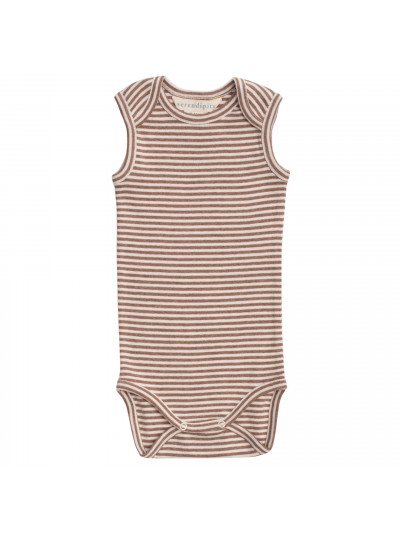 Serendipity -  Baby Tank Stripe - Acorn/Off White