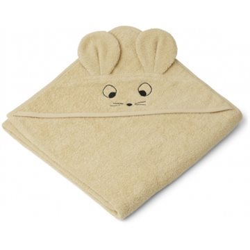 Liewood - Augusta junior håndklæde med hætte - Mouse Wheat Yellow
