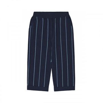 Fub - Striped Pants - dark navy/sea