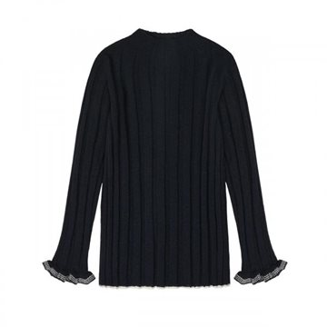Fub - High Neck Blouse - dark navy