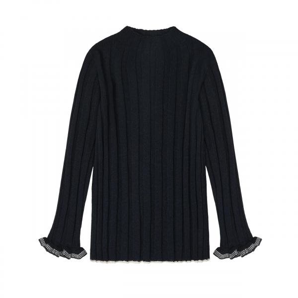 Fub - High Neck Blouse - dark navy