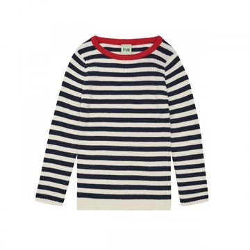 Fub - Rib Blouse - ecru/dark navy