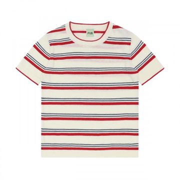 Fub - Striped T-shirt - ecru/red