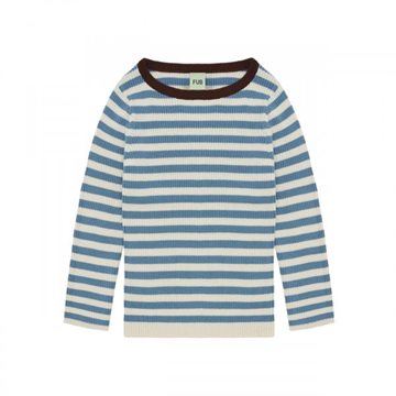Fub - Rib Blouse  - ecru/sea