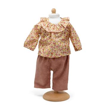 Mamamemo - Flæsebluse med bukser 45 cm // Blomster