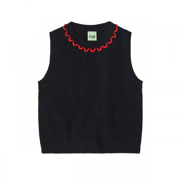 Fub - Lambswool Vest - dark navy