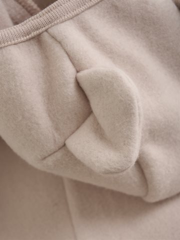 HUTTEliHUT - Pram Suit Ears Cot. Fleece (S) -  Almond Peach