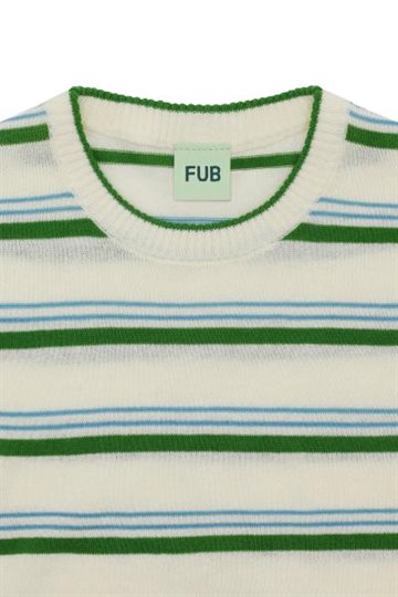 Fub - Striped T-shirt - ecru/pine