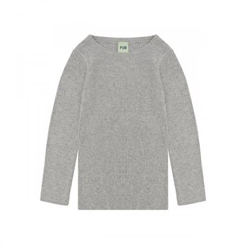 Fub - Rib Blouse - light grey melange