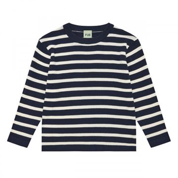 Fub - Long Sleeve Tee - dark navy/ecru