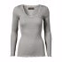 Rosemunde - silk t-shirt regular ls w/rev vintage lace - light grey melange