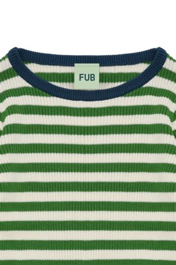 Fub - Rib Blouse - ecru/pine