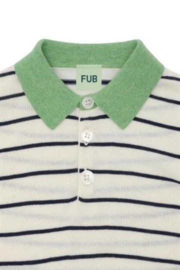 Fub - Striped Polo - ecru/dark navy