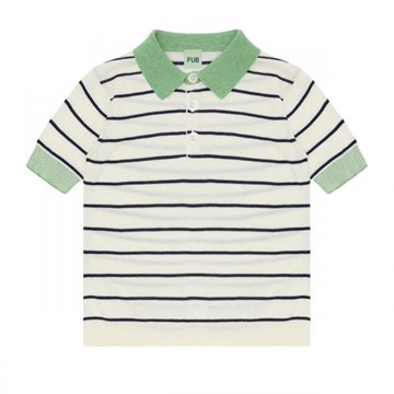 Fub - Striped Polo - ecru/dark navy