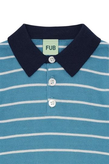 Fub - Striped Polo - sea/ecru