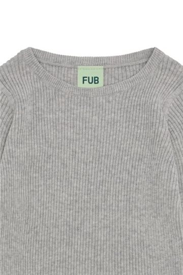 Fub - Rib Blouse - light grey melange