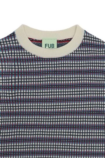 Fub -Checked Crew - ecru/sea