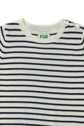 Fub -  Baby SS Body -  ecru/dark navy