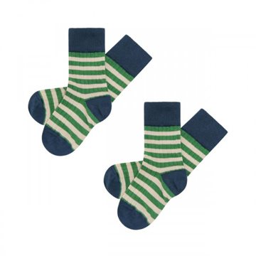 Fub - 2-Pack Classic Stripe Socks - pine/ocean