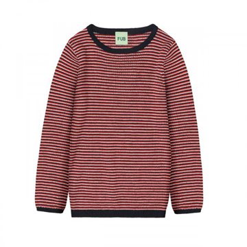 Fub - Rib Blouse - ecru/dark navy/signal red