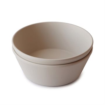 Mushie Service rund skål 2 pak - Vanilla