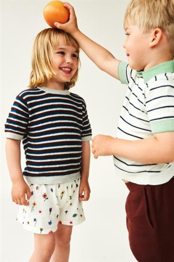 Fub - Striped Polo - ecru/dark navy